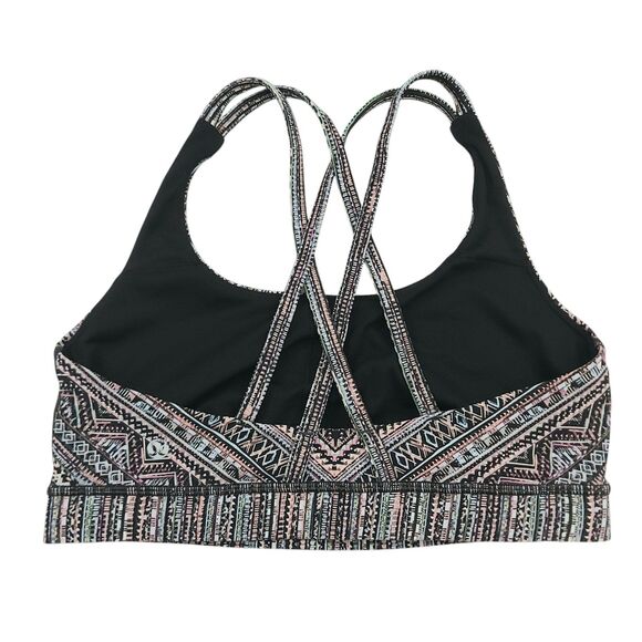 Lululemon Tribal Pace Energy Bra Womens 8 Pink Strappy Wireless Athleisure Gym - Picture 6 of 9